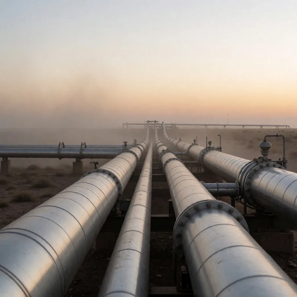 Sitio de extracción energética en la estepa patagónica argentina